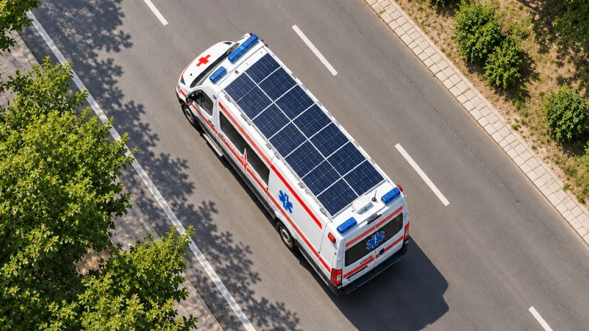 Ambulansların üzerini güneş panelleriyle kaplamaya başladılar