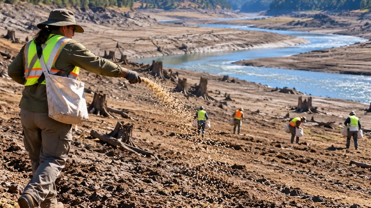 Sular çekilince dev operasyon başladı: 17 milyar tohumu toprağa…